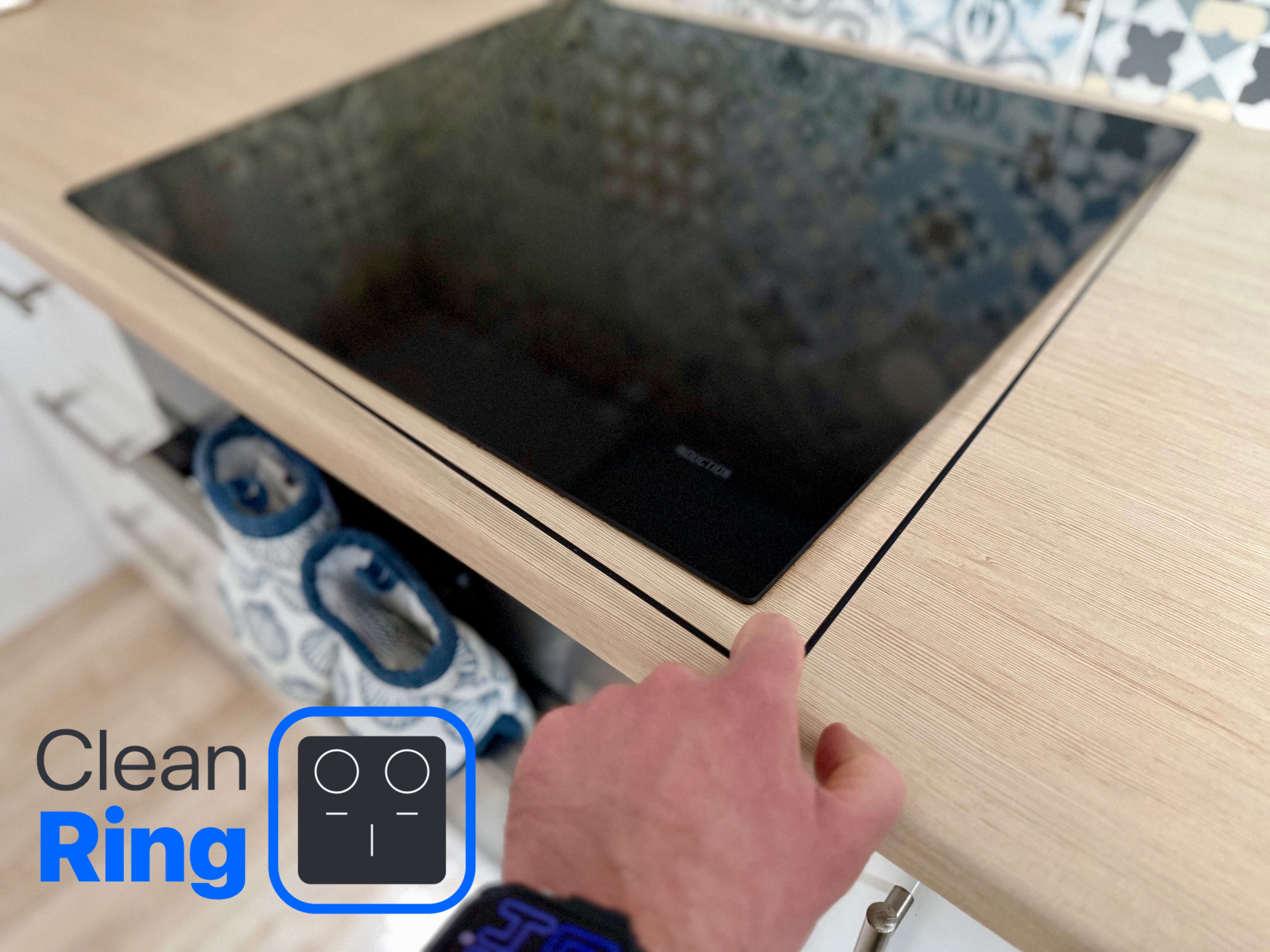 CleanRing – montaż silikonowej uszczelki między płytą indukcyjną a blatem